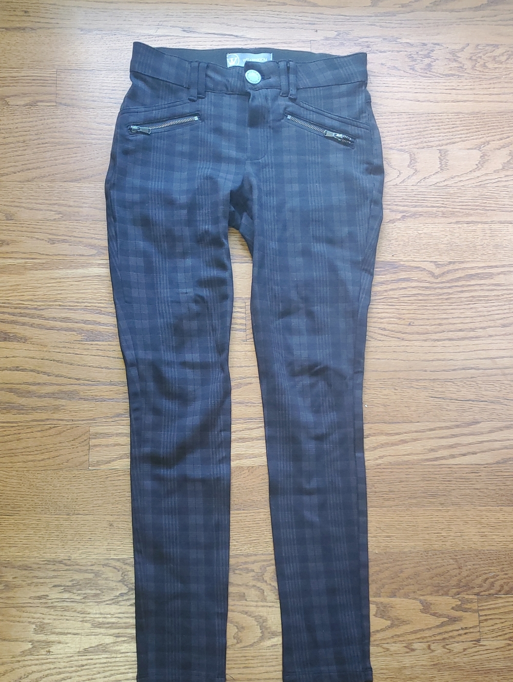 WIT & WISDOM Black Plaid Skinny Jeans Size 0P